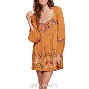 FREE PEOPLE Rhiannon Tunic, Mustard Size XS